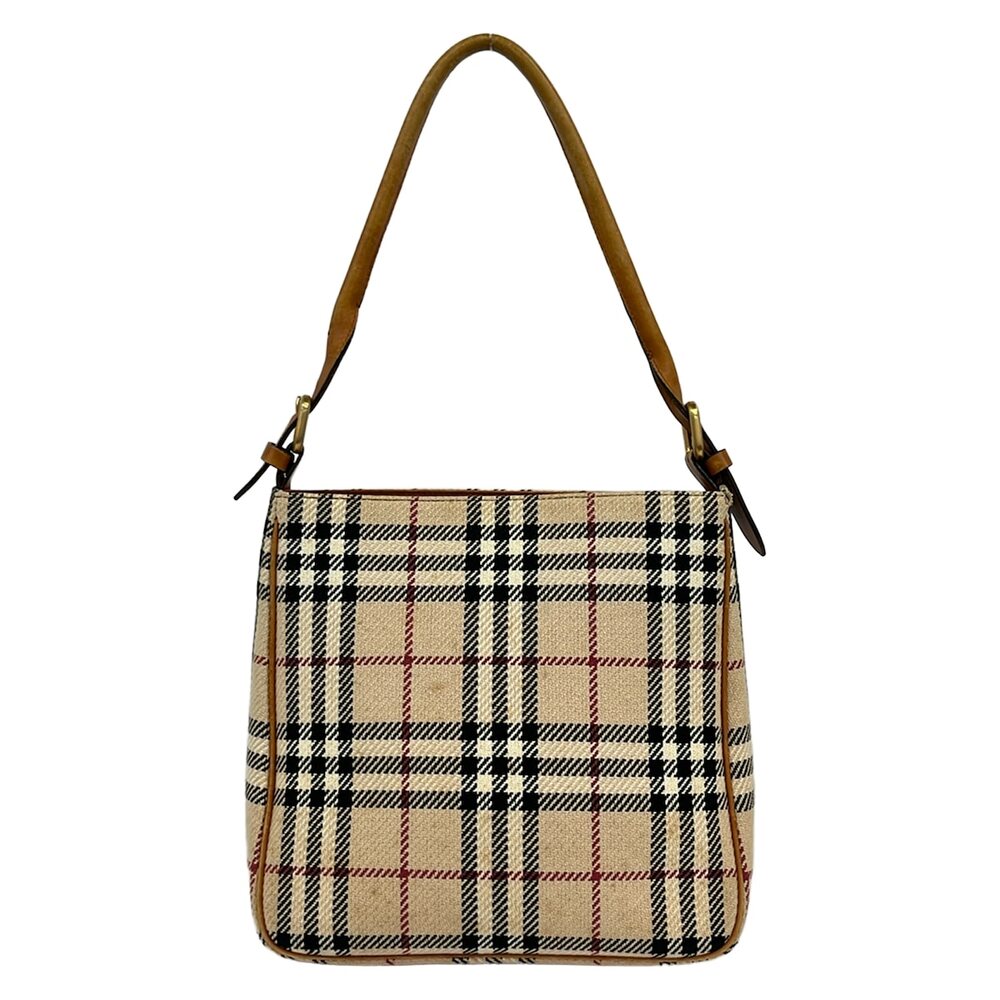 Burberry Shoulder Bag Beige Dark Navy Multi Tweeds Leather - Picture 3 of 15